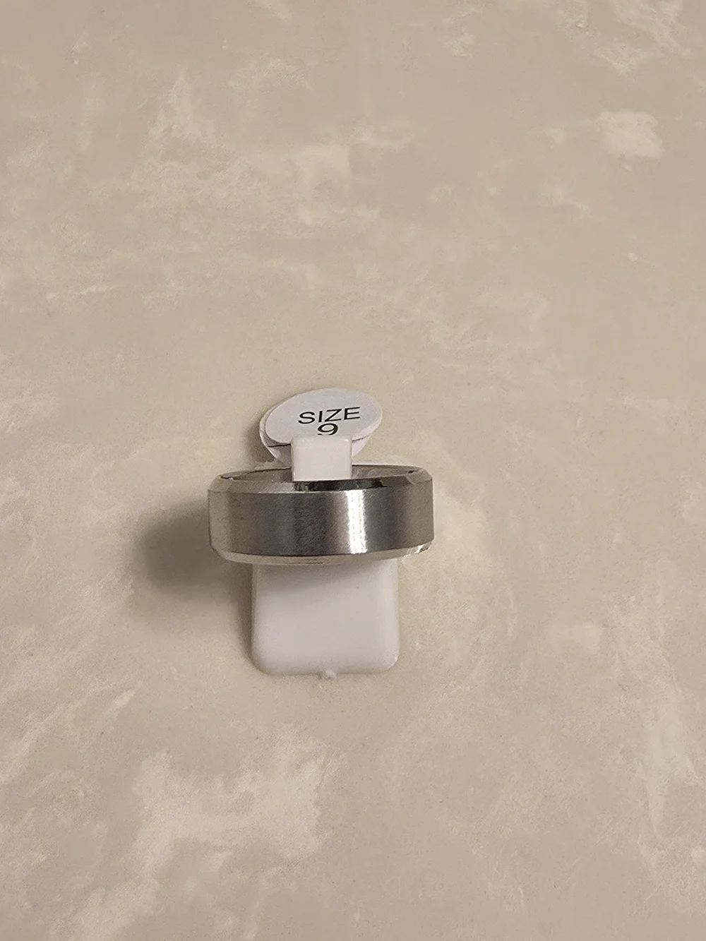 Men's Brushed Silver Ring Band Size 9